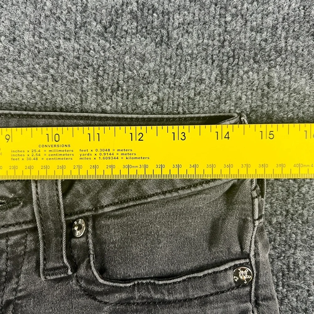 True Religion Skinny‎ Leg Flap Jeans Womens 29x31.5 Gray Denim Cotton Low Rise